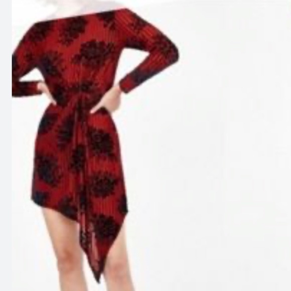 PRELOVED: ZARA Trafaluc Red Floral Dress - Picture 3 of 6